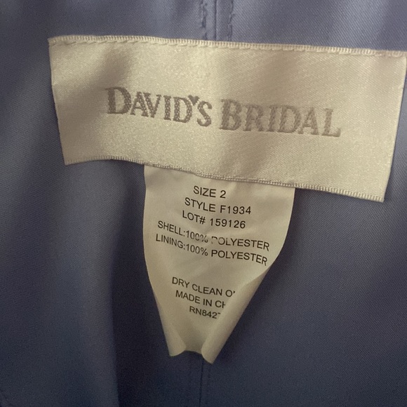 Size 2 Periwinkle dress from David’s Bridal. Wore once I have cleaned the dress - Picture 12 of 14